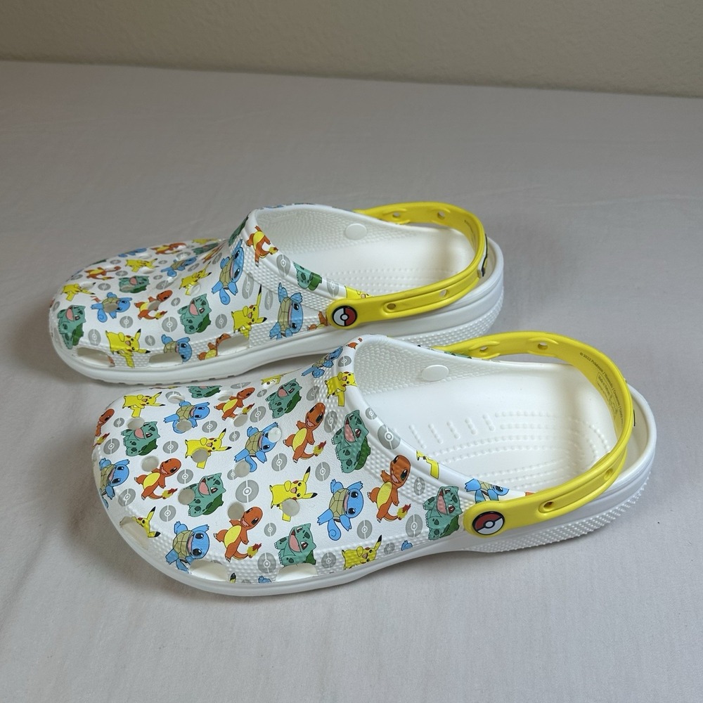 Crocs Pokémon 2 Classic Clog Sandals Men's 12 Pikachu Squirtle Charmander - EUC - Picture 6 of 8